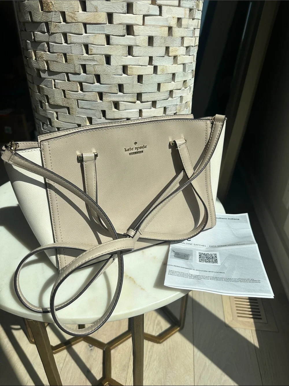 kate spade Beige and Cream Crossbody Satchel